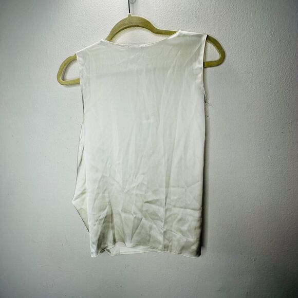 NWT Zara Cream Satin Sleeveless Knotted Front Effect Faux Wrap Blouse Top M - Picture 6 of 13